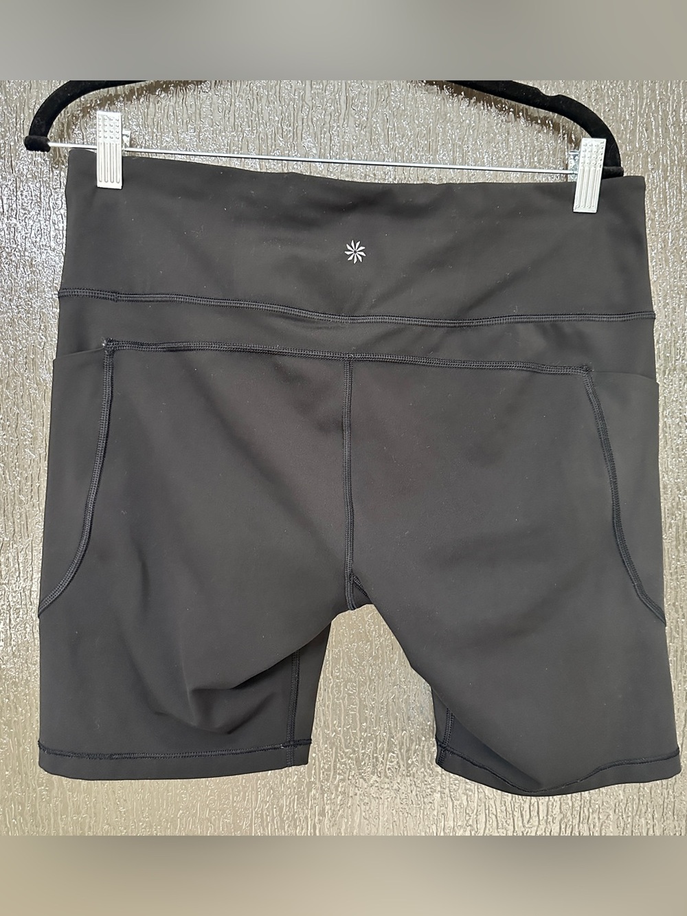 Athleta Black High-Rise Bike Shorts with Side Pockets - Picture 2 of 3